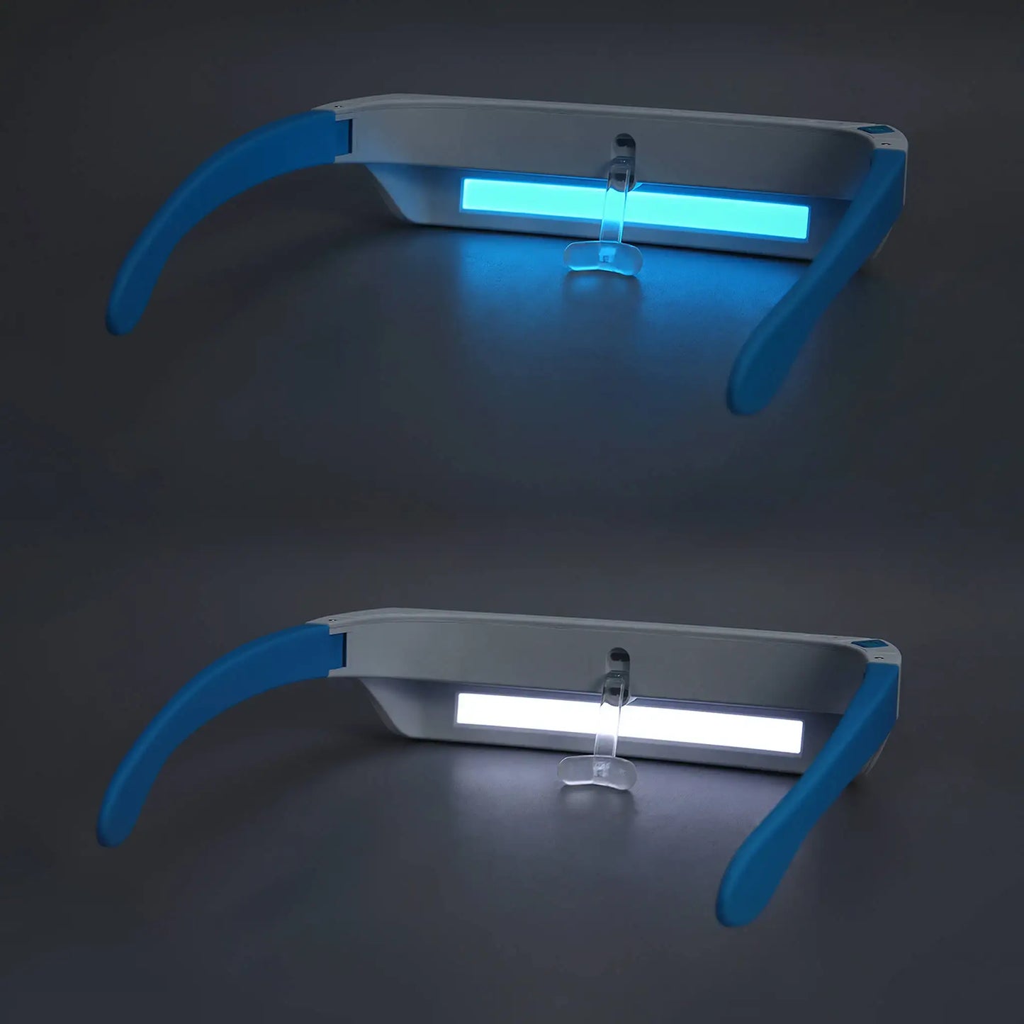 Blue Light Wearable Built-In Battery Led Light anti Motion Sickness Medical Therapy Glasses SAD Phototherapy Glasses